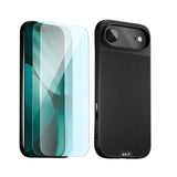 Black Leather Protective Case and Screen Protector - Apple Essentials Kit