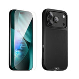 Black Leather Protective Case and Screen Protector - Apple Essentials Kit