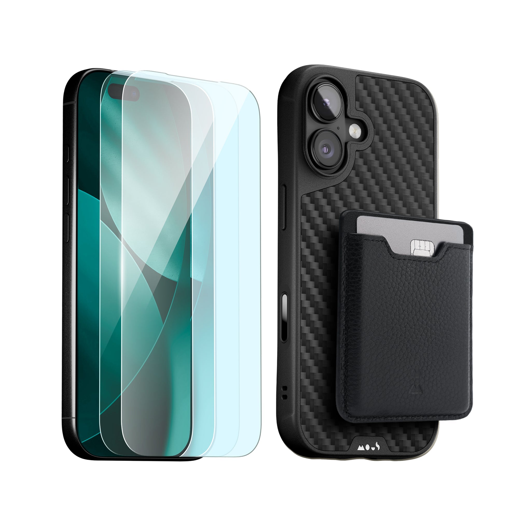 Aramid Fibre Protective Case, Screen Protector and Card Wallet - Apple Starter Kit
