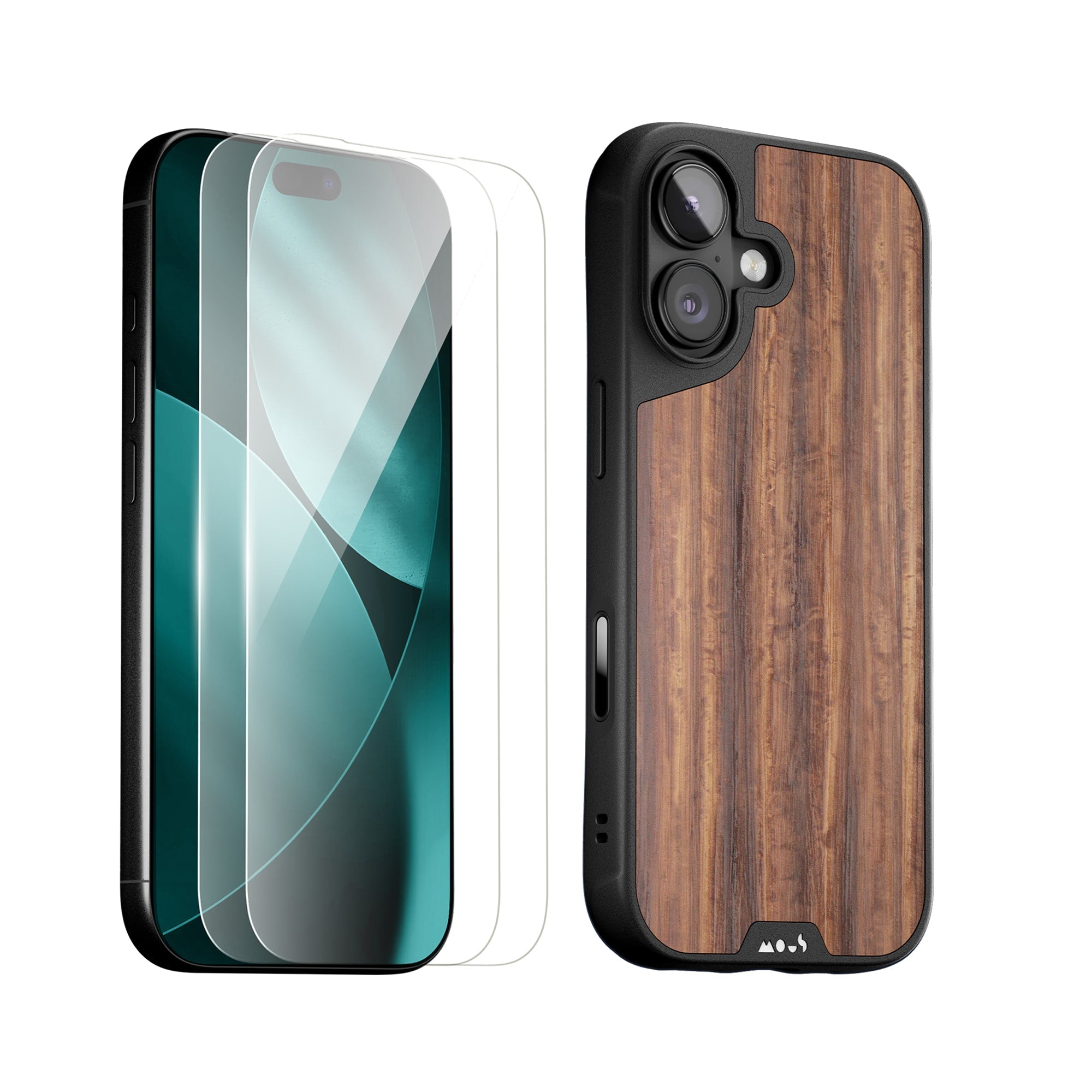 Walnut Protective Case and Screen Protector - Apple Essentials Kit